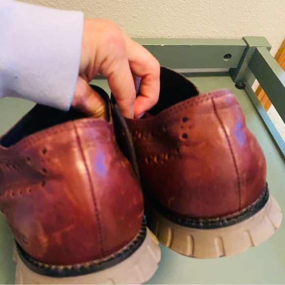 Cole Haan Leather ZeroGrand Oxford Wing Tip Burgundy Leather - Picture 6 of 9